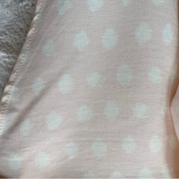 Pink Polka Dot Puff Sleeve Wrap Top - Picture 5 of 8